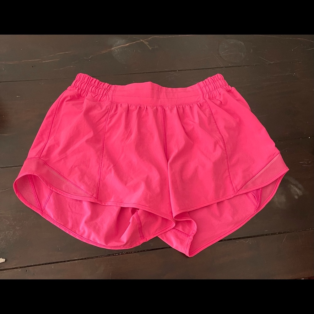 Lululemon size 10 tall neon pink hotty hot shorts